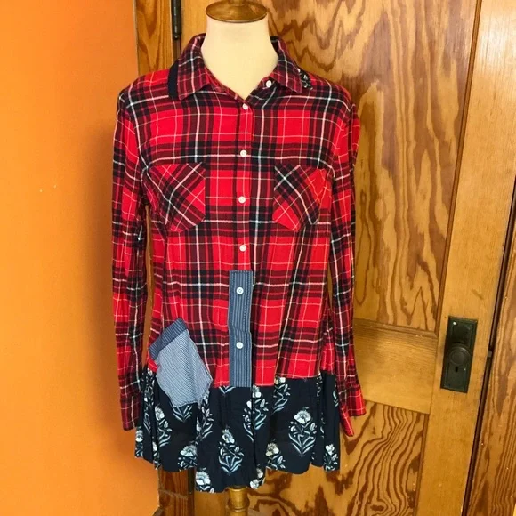 Merona Shabby Chic feminine ruffled flannel shirt - Picture 10 of 11